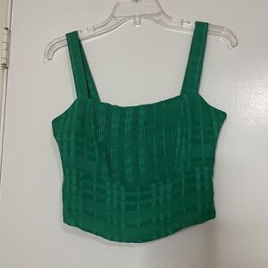 ASOS Privacy Please Green cropped pleated tank size US XS